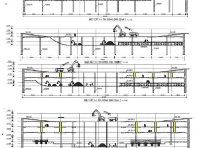 HƯỚNG DẪN PHƯƠNG PHÁP THI CÔNG SEMI TOPDOWN SỬ DỤNG CỪ THÉP CHỐNG ĐỠ HỐ ĐÀO